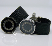 Leather Cufflinks LC016