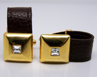 Leather Cufflinks LC019